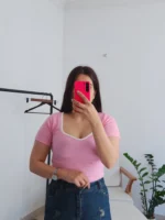 تیشرت یقه دلبری زارا - تصویر 8